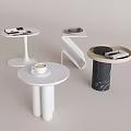 Modern Assorted Side Tables With Unique Designs Round Tops And Marble Bases 3d model
