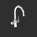 Modern Kitchen Faucet With Curved Spout And Metal Handle Design