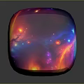 Vibrant Cosmic Landscape Cube Displaying Glowing Nebula Hues Of Pink Blue Yellow