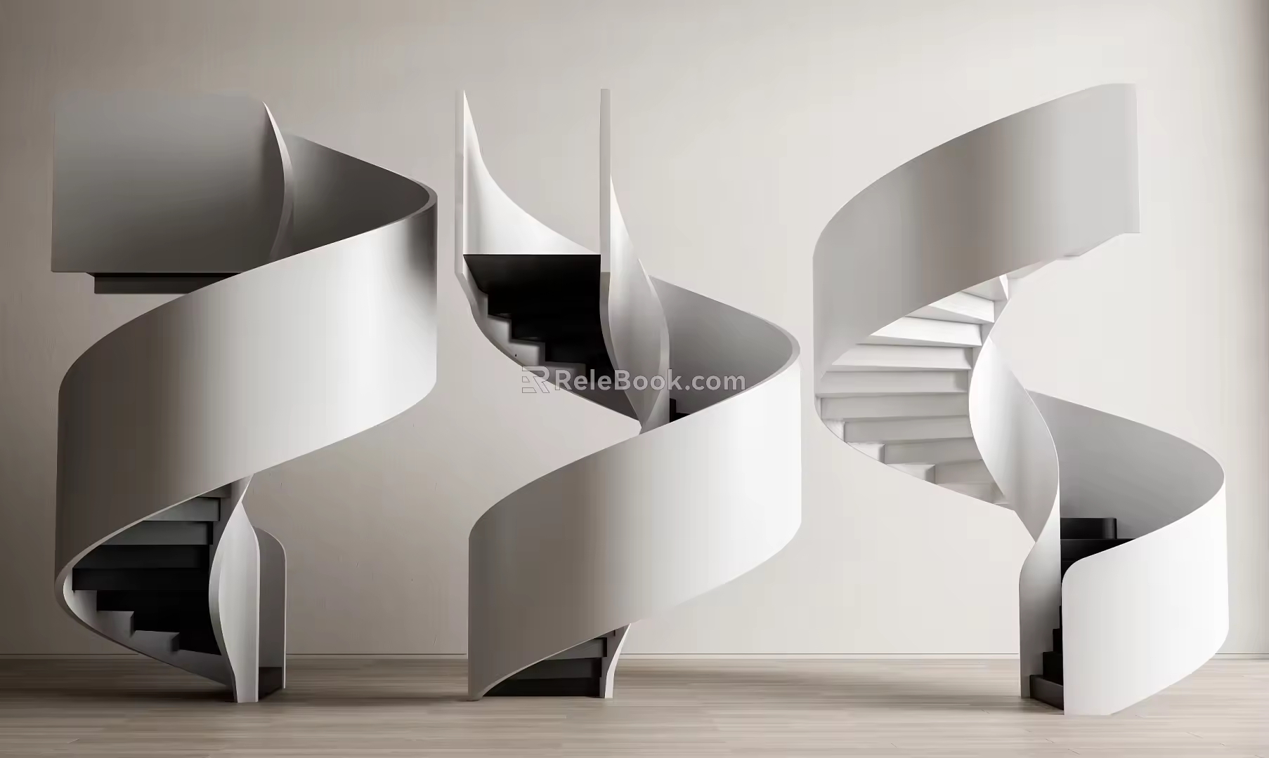 Modern revolving staircase revolving staircase combination 3d model