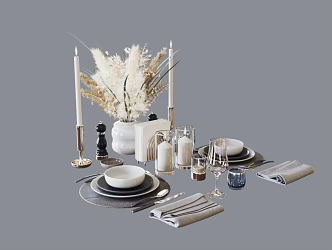 European-style Western-style Tableware Combination 3d model
