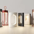 Outdoor Lights With Various Designs Including Black Red White Cylindrical And Square Handle Styles