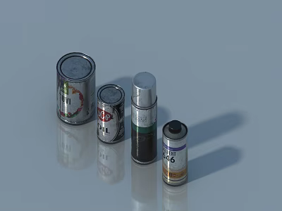 Different Sizes PET Containers With Labels For Storage And Beverage Use 3d model