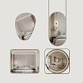 Modern LED Lighted Mirrors with Oval Rectangular Round Shapes Reflecting Bedroom Living Room Interiors