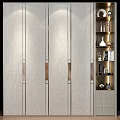 Modern Elegant Wardrobe Design With Display Shelf And Decorative Items 3d model