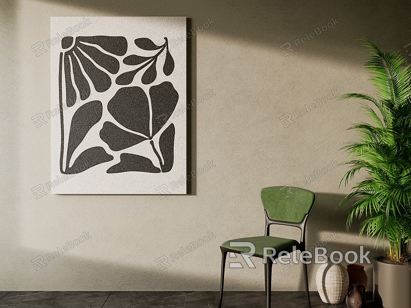 Black and White Abstract Art Hanging Paintings model