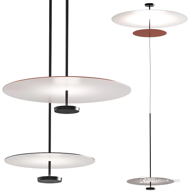 Modern Minimalist Pendant Light Design With Round White Glass Shade And Black Metal Frame 3d model 