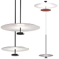 Modern Minimalist Pendant Light Design With Round White Glass Shade And Black Metal Frame