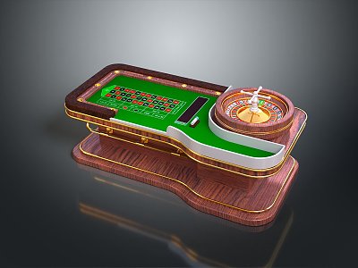 Roulette table gambling table gambling equipment items 3d model