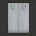 Multi Compartment Recycling Bins With Colored Lids And Recycling Symbols White Design