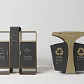 Modern Dual Compartment Trash Bins For Recyclable And Non Recyclable Waste