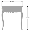 Elegant White Wooden Desk With Two Drawers And Curved Legs Design