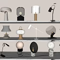 Modern Cream Style Table Lamp 3d model