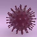 Medical Device For Research Displaying Multiple Spiked Red Purple Virus Structures 3d model