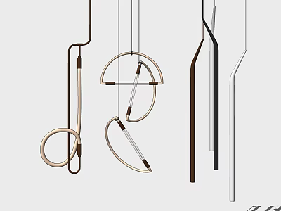 Modern Chandeliers With Unique Geometric Shapes And Metal Frames For Contemporary Interior Spaces 3d model