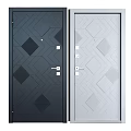 Modern Swing Doors Featuring Black And Light Gray Geometric Patterns Design