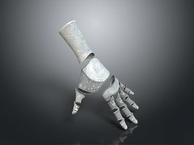 Futuristic Game Movie Character Mechanical Arm With Silver Metallic Detailed Joint Design 3d model