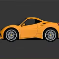 Orange Modern Sports Car With Sleek Body Black Windows And Silver Rims