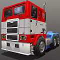 Game and Movie Character Optimus Prime Red White Truck with Autobot Logo