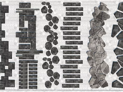 Different Design Ideas Of Garden Stepping Stones With Various Shapes And Sizes 3d model