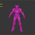 Futuristic Robot Character With Detailed Metallic Armor And Blue Glowing Elements