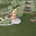 Modern Park Ecological Park Squirrel Paradise Large Ring Interactive Network Children's Mountain Activity Space 3d model