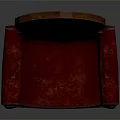 Elegant Red Upholstered Vintage Tufted Chair With Wooden Frame And Armrests