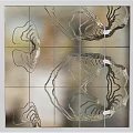 Modern Abstract Wall Decor With Metallic Lines And Panel Design Arrangement