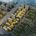 Aerial View Residential Planning With High Rise Buildings Roads And Green Spaces