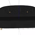 Modern Black Sofa With Button Tufted Backrest And Wooden Legs Design 3d model