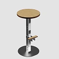 Modern Bar Stools With Wooden Seats And Metal Frames Featuring Blue Accents