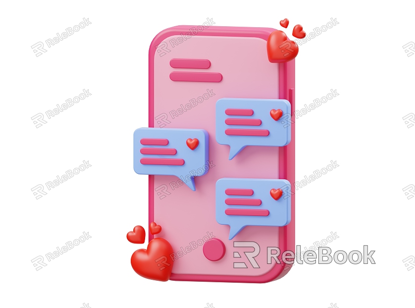 Love Mobile Phone Love Dialogue Cartoon Scene Animation Scene model