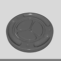 Round Gray Switch Panel Featuring Three Button Design And Grooved Edge Matte Finish