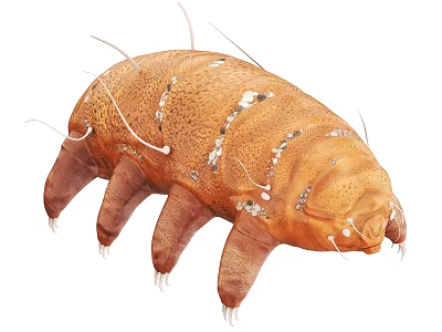 Detailed View of Brown Segmented Aquatic Animal With Many Legs and Antennae 3d model