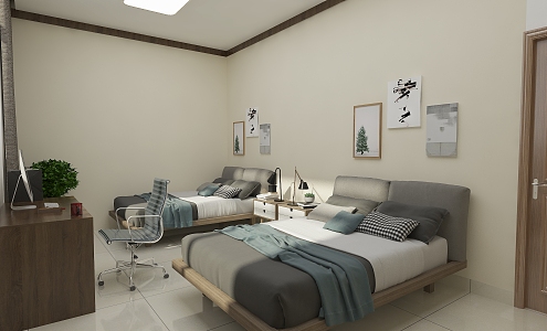 Modern Company Dormitory Two-Person Dormitory 3d model