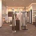 Elegant Modern Womenswear Collective Store Facade Design With Large Display Window And Arched Glass Doors