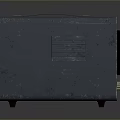 Gray Vintage Electronic Equipment Featuring Small Screen Control Buttons And Weathered Finish