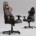 Modern Black And Orange Office Chairs With Ergonomic High Back Adjustable Armrests And Wheels