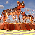 Modern robot cat machine cat machine skeleton future technology robot mechanical animal 3d model