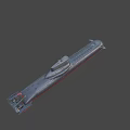 Luxury Yacht Featuring Gray Hull Red Bottom And Upper Deck Structure Design 3d model