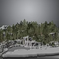 Natural Landscape with Miniature Round Terrain and Lush Green Trees