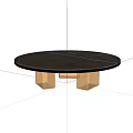 Modern Round Side Table With Black Marble Tabletop And Gold Metal Frame 3d model