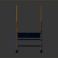 Blue and Orange Metal Industrial Platform with Stairs and Guardrails