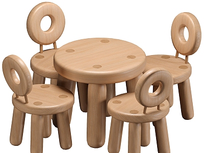 Children's table and chair combination 3d model