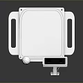 White Square Device With Mounting Bracket And Small Ball Component For Installation
