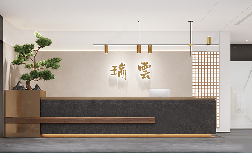 New Chinese Front Desk 3d model