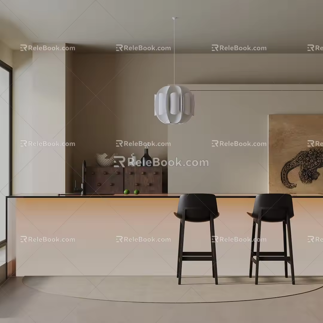 Modern dining table 3d model