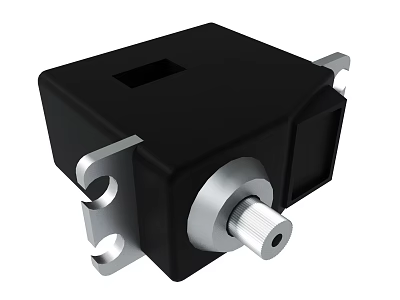 Black Industrial Mechanical Component With Silver Metal Fittings Square Hole And Cylindrical Plug 3d model