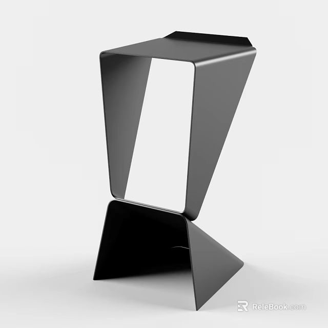 Modern Geometric Coffee Table With Black Metal Frame And Open Structure 3d model 