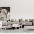Modern Sofa Coffee Table Combination Multiplayer Sofa Coffee Table Combination 3d model